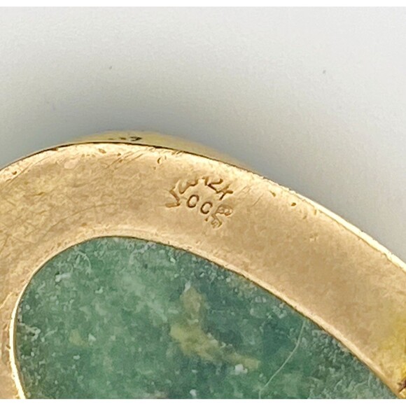 Connemara Irish Jade Gold Filled Pendant Converts to Pin Brooch Vintage Oval - Picture 6 of 6